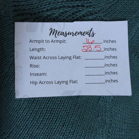 Angel Of The North Womens Cardigan Sweater Green Linen 3/4 Sleeve Petite MP - Picture 9 of 9